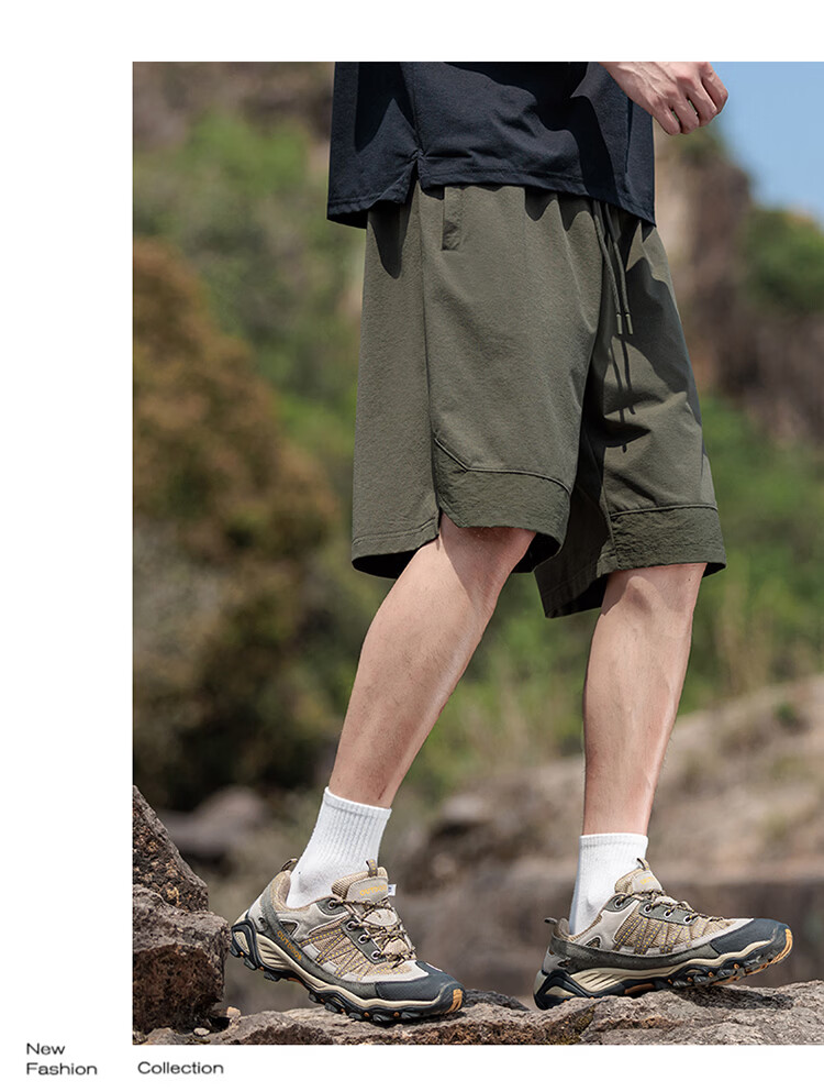 JEEP Men's Summer Loose Fit Ice Silk Shorts Casual Sports Five-Point Pants Military Green M 13