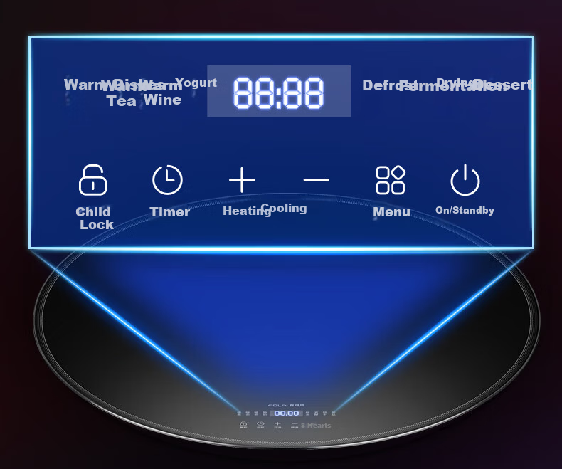 Fudelai Heated Food Warming Board with Induction Cooker Hot Pot Automatic Rotating Household Food Warmer Multifunctional Electric Dining Table Turntable Round Black 120cm 8