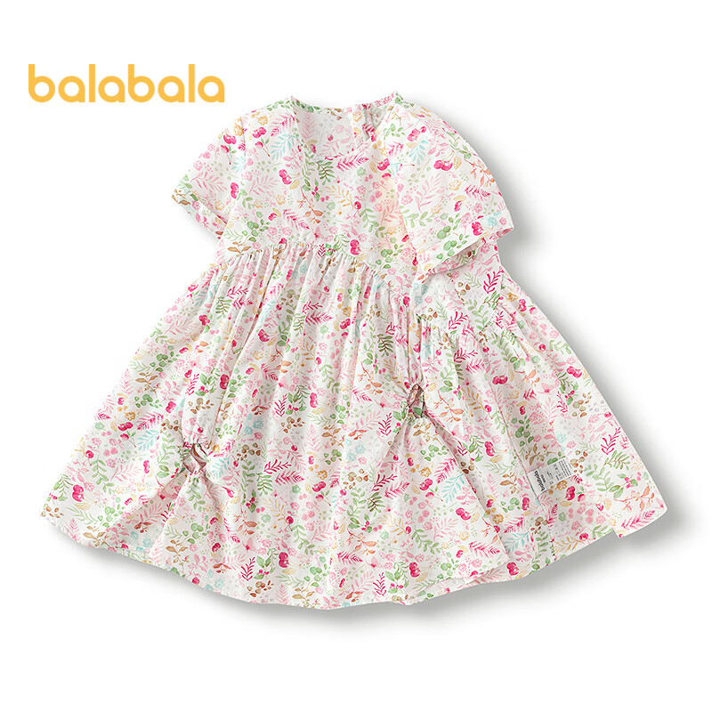 Balabala Kids Dress Girls' Large Flared Skirt Summer New Arrival (Mall Same Style)