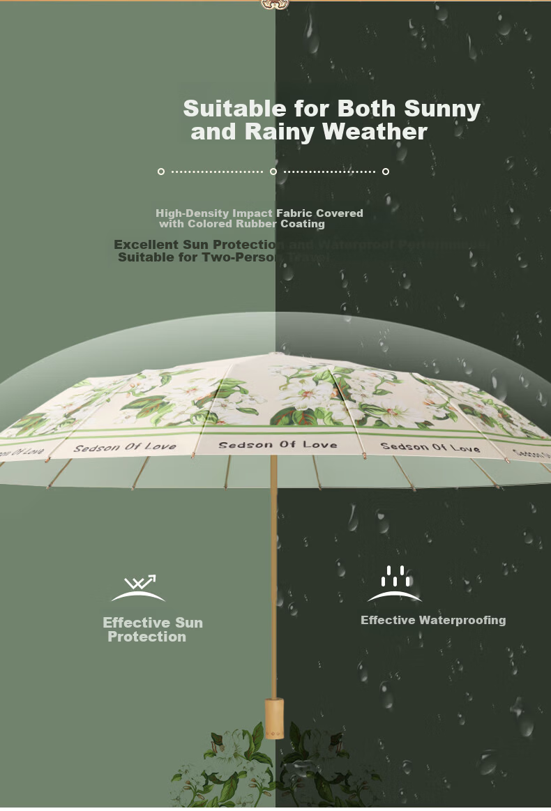 Fan Ye 16-Rib UV Protection Dual-Use Large Sun and Rain Umbrella for Two 14