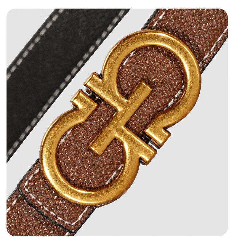 CARTELO Double-Sided Genuine Leather Women's Jeans Belt Smooth Buckle Plate Buckle Pin Belt Birthday Gift for Girlfriend 5