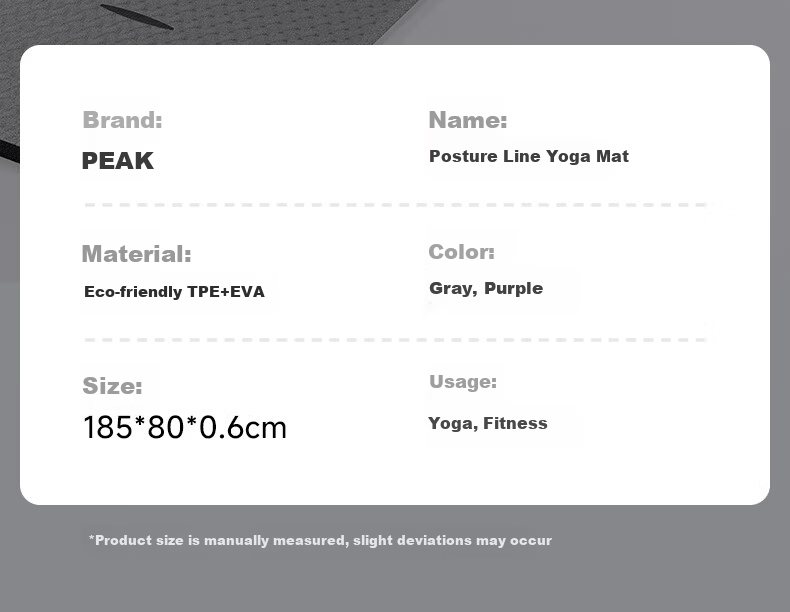 PEAK Professional Yoga Mat for Men And Women, Home Fitness TPE Positioning Line Non-Slip Thickened Widened Beginner Floor Mat 17