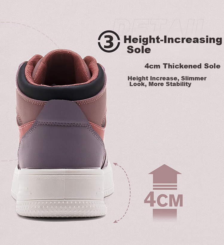 Warrior Official Women's High-Top Thick-Soled Sneakers 2026 New Pink Size 35 11