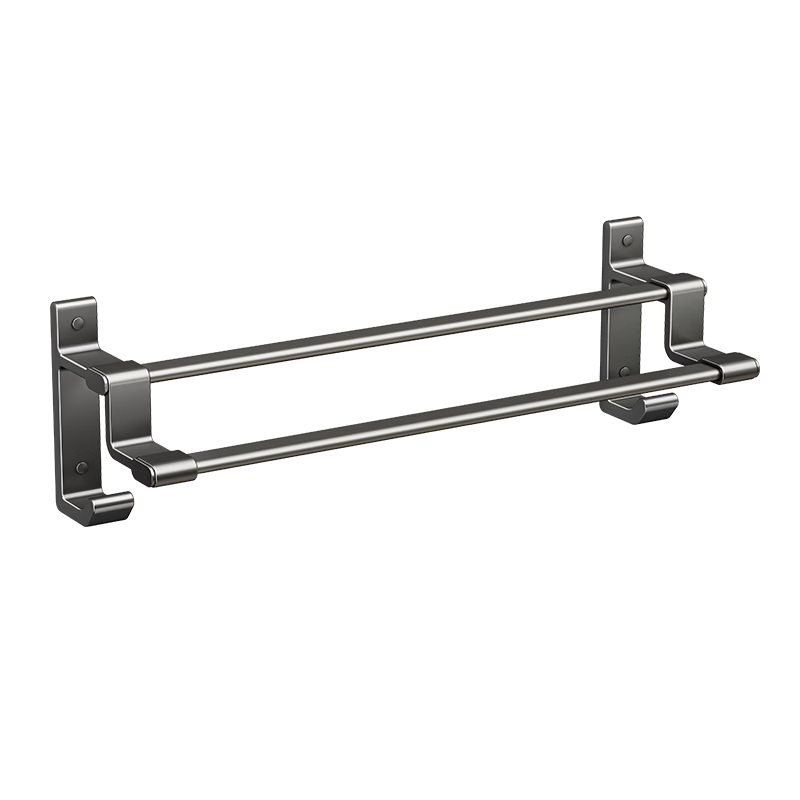 Taoshi No-Drill Space Aluminum Bathroom Wall-Mounted Double-Layer Towel Rack 70cm