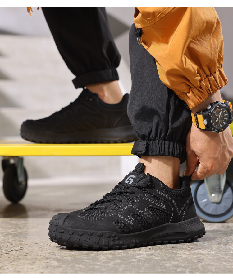 Jingtu Men's Breathable Safety Work Shoes Steel Toe Anti-Puncture Lightweight Comfortable Protective Shoes 3015F Size 41 13