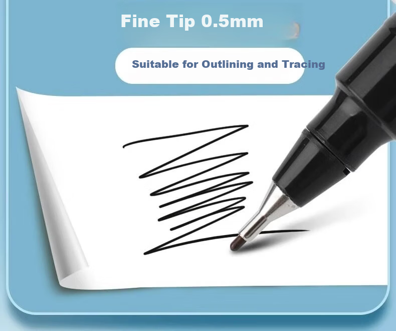 M&G M&G Black Dual-Tip Marker Pen, Waterproof Marker Oil-Based Pen, Children's Student Outlining Pen, Office Supplies, 12 Pcs SPM21302A 6