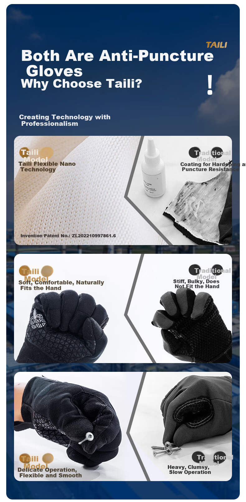 Taili Cut-Resistant Gloves Outdoor Mountaineering Hiking Tactical Cycling Motorcycling Beachcombing Sports Fitness Gardening Work Safety Protection Unisex Gloves Size S Black 3.0 3