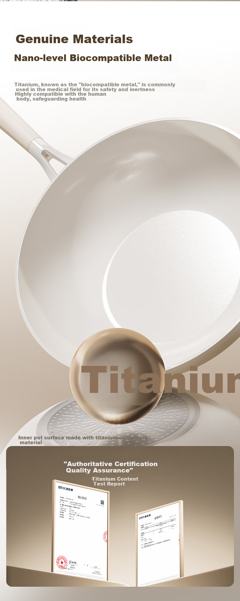 Midea Non-Stick Titanium Ceramic Frying Wok, Fluorine-Free, Low Oil Smoke, Suitable for Gas Stove and Induction Cooker 5