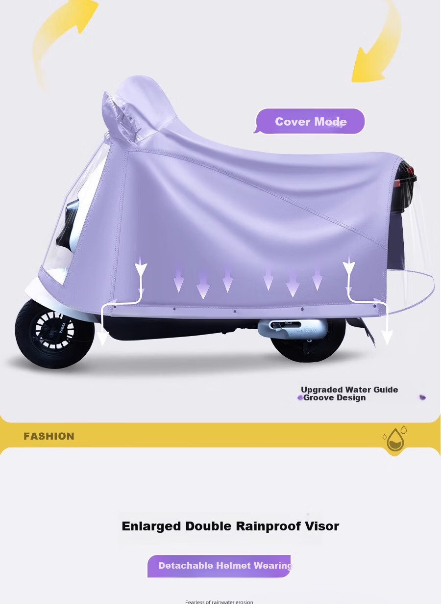 Zhengyu Electric Bicycle Raincoat, Extended Motorcycle Riding Poncho, Adult Enlarged Thickened Full-Body Storm Protection, Electric Scooter Cover 6