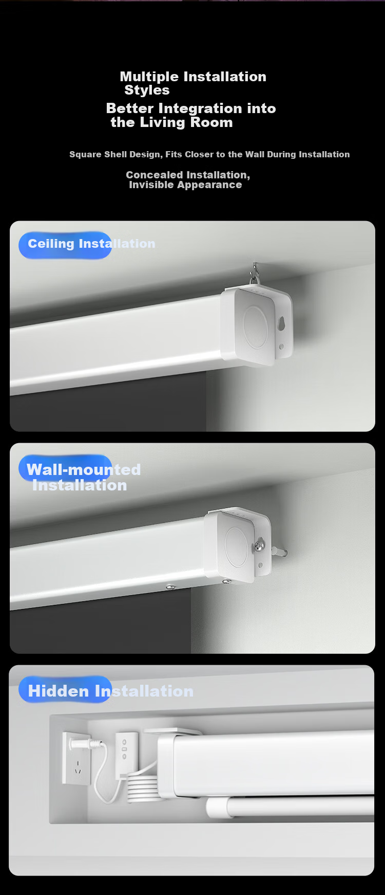 JD Original 100-Inch Electric Suspended White Light Particle Screen, 4K High-Definition, No Drilling Required, Formaldehyde-Free, Suitable for Home Office And Outdoor Use, Compatible with XGIMI, Jmgo, Dangbei Projectors 14