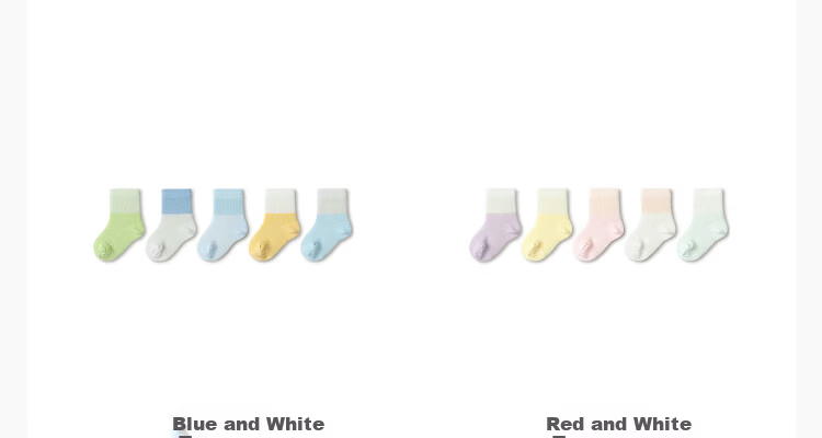 Balabala Baby Socks Summer New Mesh Breathable Children's Short Socks Boys Girls Cute Fun 5 Pairs Set 15