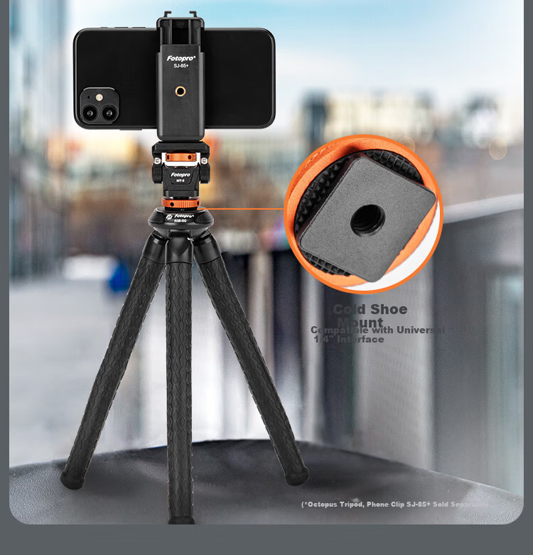 Fotopro MT-3 Monitor Base, Damping Metal Bracket, DSLR Camera Universal Mirrorless External Cold Shoe Snail Gimbal, Gray 11