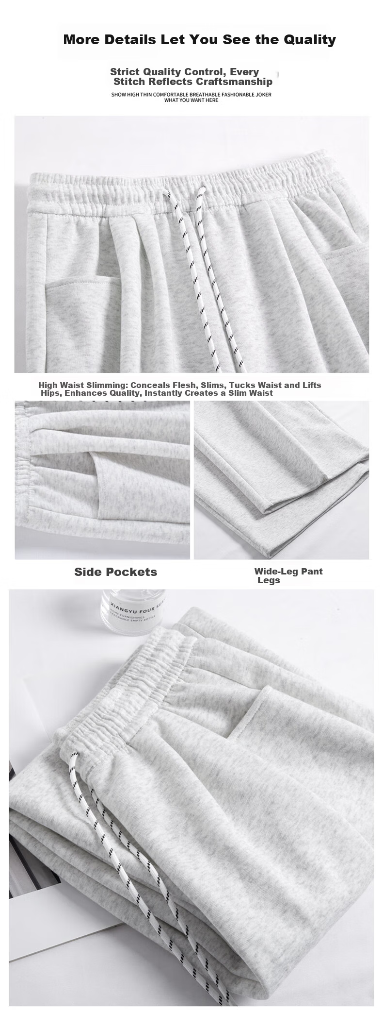 LangSha Vertical Pocket Sweatpants for Women, New Spring And Autumn 2026 Style, Slim-Fit American-Style High-Waist Loose Casual Wide-Leg Joggers 6