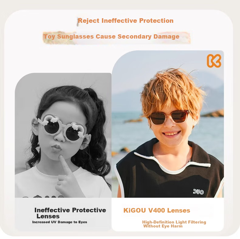 Kigo [Shen Yue Same Style] 2025 Polarized Outdoor UV Protection Kids Sunglasses Zebra White (6-12 Years) 16