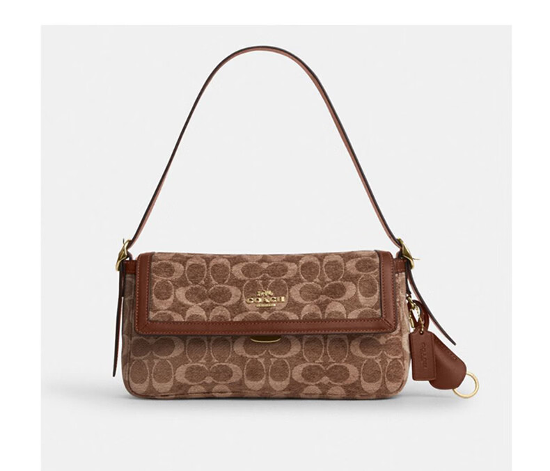 COACH Women's ETTA Classic Logo Shoulder Crossbody Bag Light Khaki CCV65 2