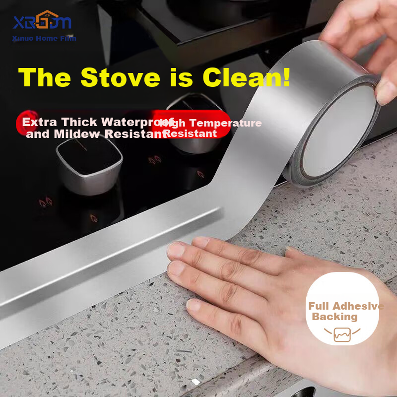 Xinuo Kitchen Sink Waterproof Sticker Water Basin Splash Guard Self-Adhesive Oil-Proof Anti-Mold Stove Washbasin Tape Seam Sealing Sticker