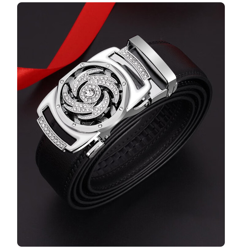 CARTELO "Fortune Turn" Men's Business Casual Genuine Leather Automatic Buckle Belt Gift for Boyfriend Husband Father 15
