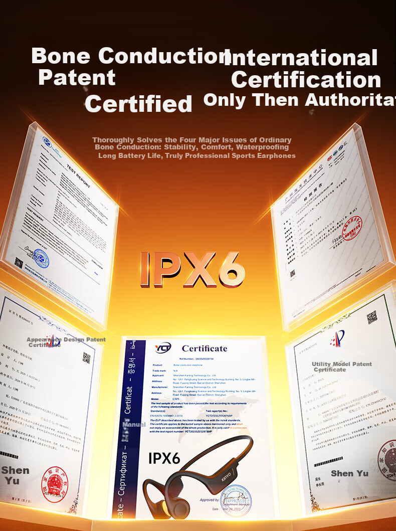 KINYO Sports Bone Conduction Open Bluetooth Earphones Comfortable Non-In-Ear Ear-Hook Design Long Battery Life Sweatproof Waterproof for Cycling Outdoor Sports 4