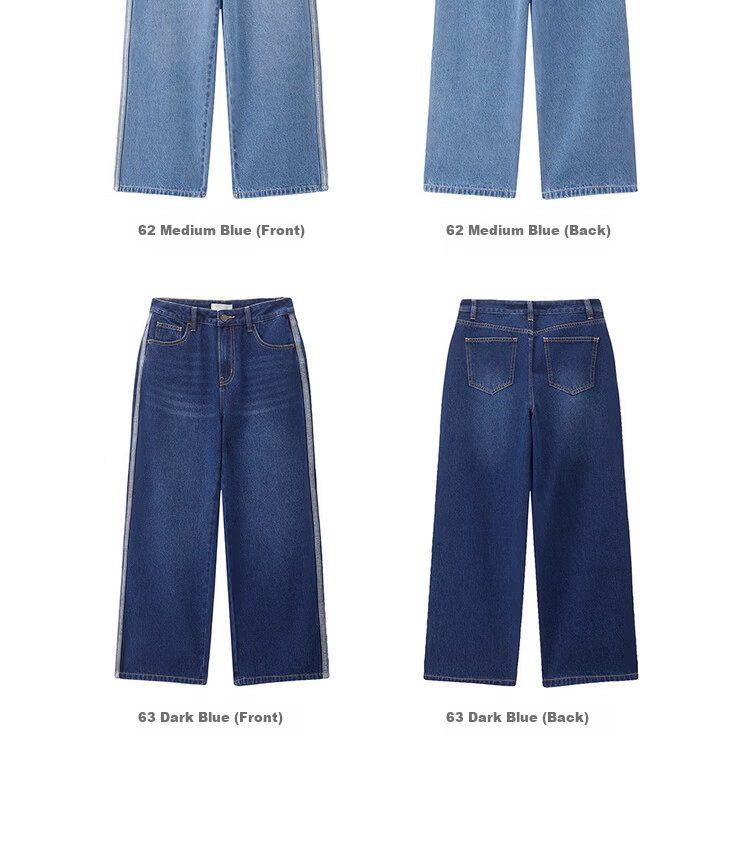 Giordano 2026 Summer New Cat Whisker Color-Block Side Mid-Rise Straight-Leg Cropped Jeans for Women 13426336 19
