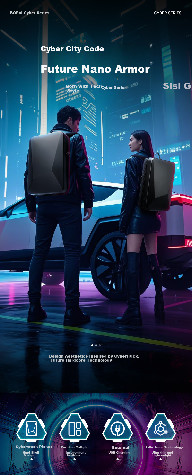 Bopai Gaming Backpack PC Hard Shell Large Capacity 17-inch Laptop Travel School Bag Holiday Gift for Husband 1