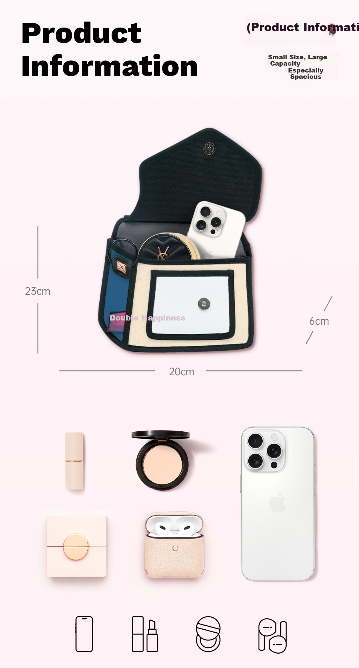 JumpFromPaper Birthday Gift HeeHee Mini 2D Crossbody Commuter Shoulder Bag for Women Grass Green 2