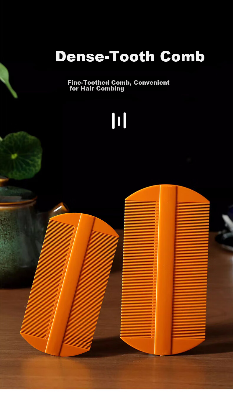 Chense Lice Comb and Hair Tie Set - Ultra-Dense Fine Tooth Comb for Removing Lice Eggs, Dandruff, and Head Lice 1