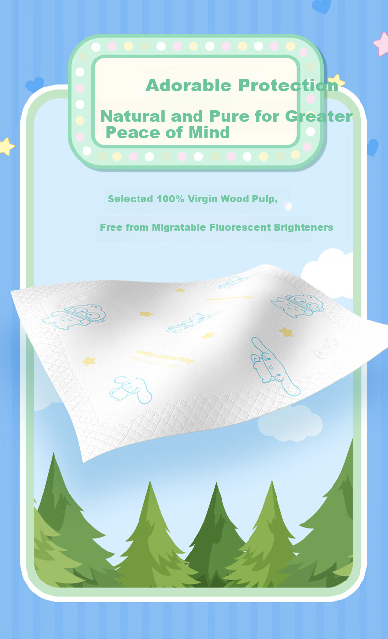 Xinxiangyin Handkerchief × Sanrio Cinnamoroll Cream Tissue 4-Ply 7 Sheets 12 Packs Portable Tissue Water-Resistant Durable 9