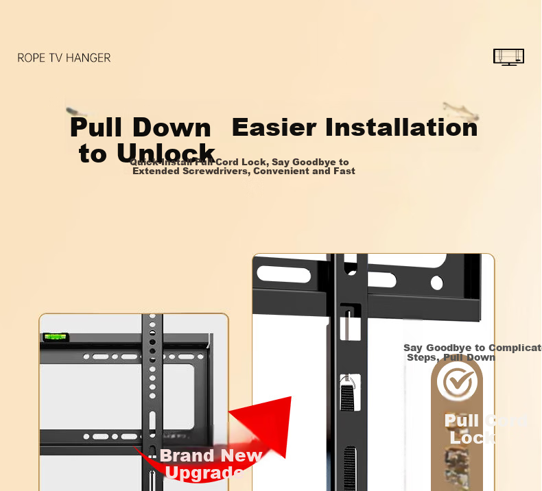 Dongpuli 75-100 Inch Ultra-Thin Embedded Large Screen TV Telescopic Rotatable Folding Wall Mount Bracket Compatible with 85 Inch Xiaomi Hisense TCL Skyworth TVs, Socket and Speaker Friendly 6