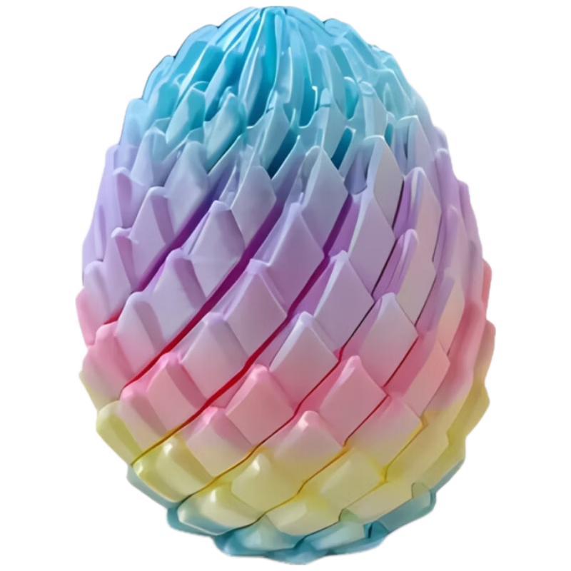 MAIER FEILE Polygonal 3D Printed Children's Educational Desktop Toy Spiral Twist Dragon Egg Stress Relief Figurine for Boys and Girls