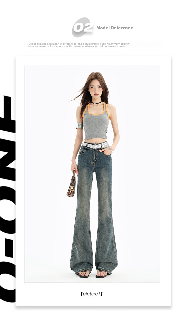 Pierre Cardin Women's Winter Denim Jeans Simple Soft Breathable Casual Slim Fit Straight Wide Leg Retro Blue M 33