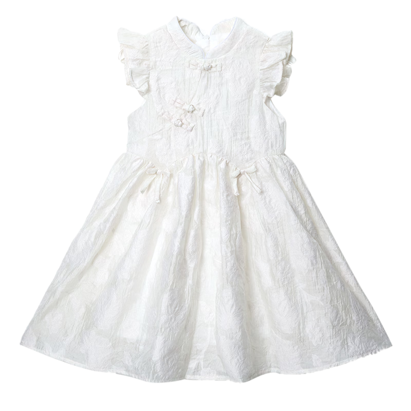 Disney Girls Summer Dress Children's Qipao Dress New Chinese Style Hanfu Off-White 130cm