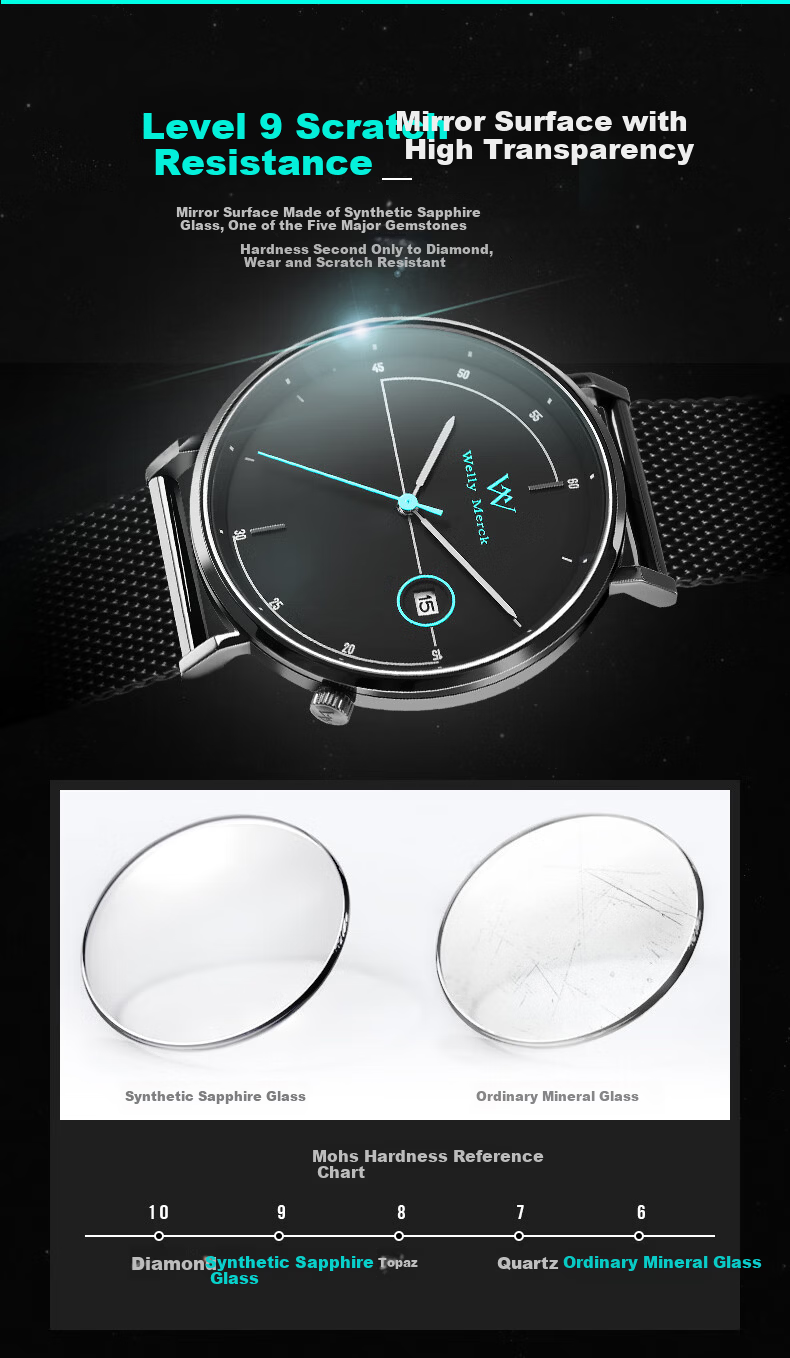 Welly Merck Swiss Luxury Quartz Waterproof Men's Watch Birthday Gift 8
