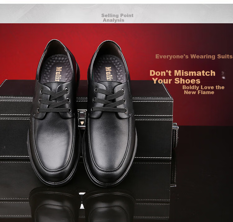 MULINSEN Men's Business Leather Shoes Simple Casual Single Shoes Black Size 41 SL67341 2