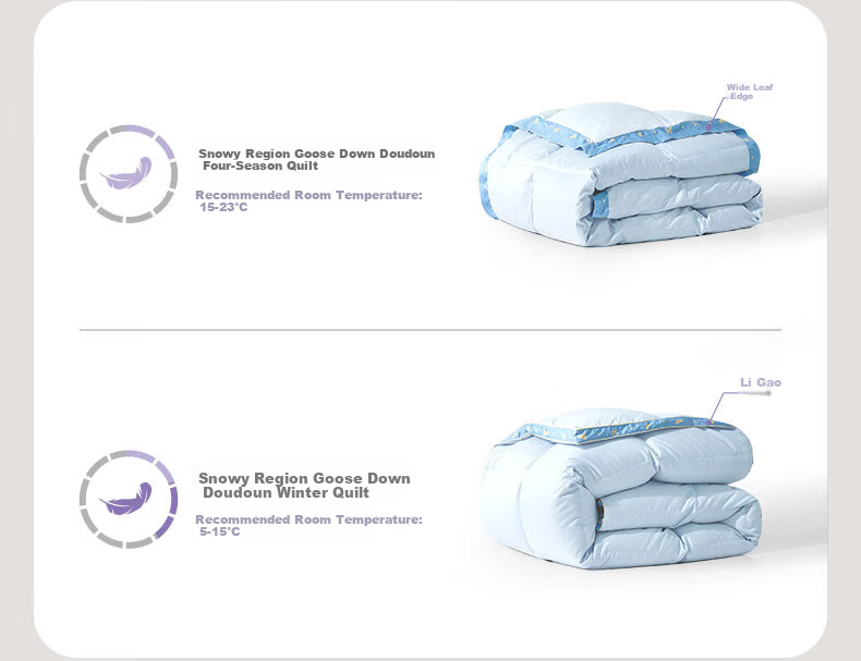 Luolai Children's Down Quilt Baby Class A 60s Cotton Washable 95% Goose Down Warm Winter Quilt Core 150*215cm 7