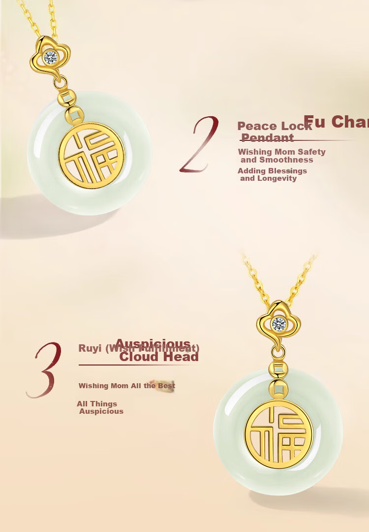 Qike Natural Pearl Necklace with Peace Buckle And Hetian Jade Pendant, Authentic Practical Gift for Wife Or Girlfriend on Valentine's Day 12
