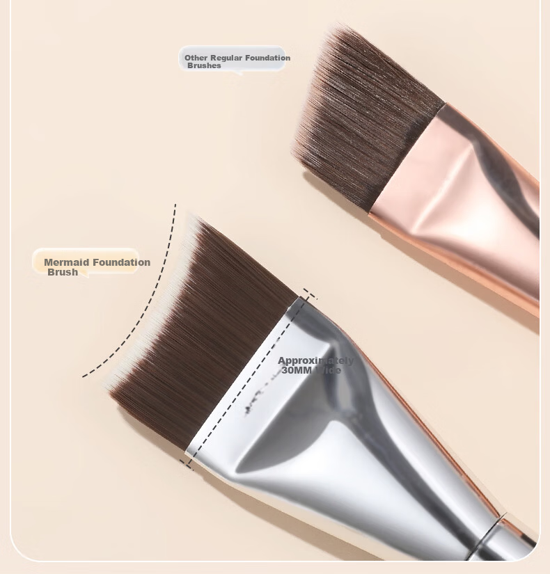 Huayang Green Cloud Mermaid Foundation Brush - 1 Piece, Non-Powder Absorbing, Streak-Free Makeup Brush, Cangzhou Cosmetic Brush 11