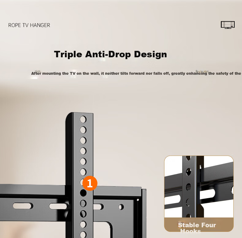 Dongpuli 75-100 Inch Ultra-Thin Embedded Large Screen TV Telescopic Rotatable Folding Wall Mount Bracket Compatible with 85 Inch Xiaomi Hisense TCL Skyworth TVs, Socket and Speaker Friendly 9