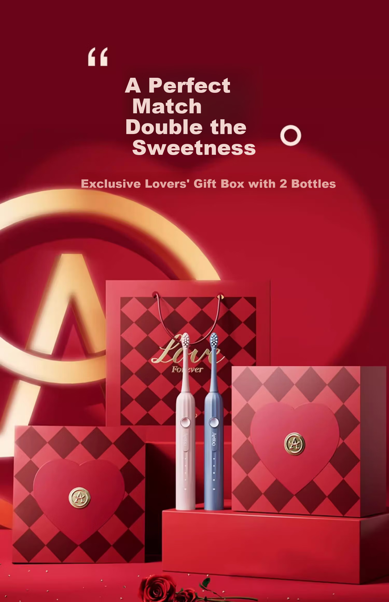 ApiYoo AiYou Y1 Set Adult Couple Electric Toothbrush 2-Pack Deep Cleaning Gift for Boyfriend and Girlfriend Newlyweds Engagement Wedding Newlywed Gift 1