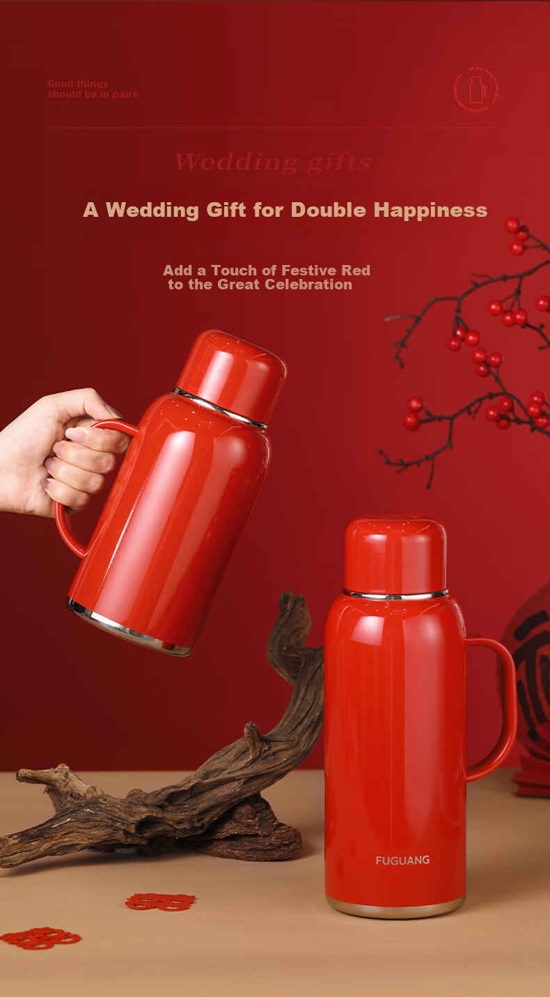 Fuguang Large Capacity Insulated Thermos Flask Stainless Steel Vacuum Water Bottle Portable Outdoor Hot Water Bottle 1200ML 16