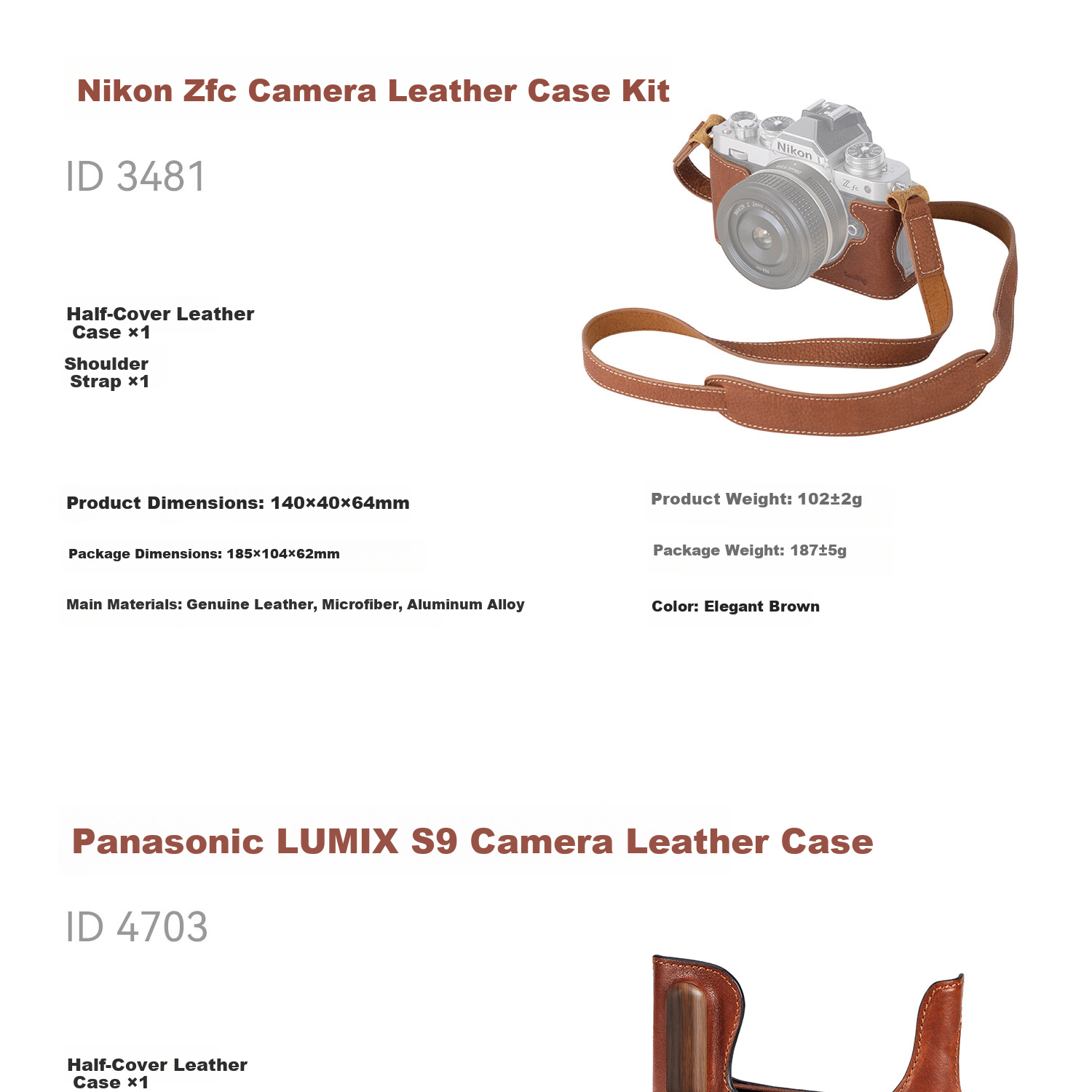 SmallRig 4709 Leather Camera Case for Fuji X-T50 Mirrorless Camera, Vintage Artistic Photography Travel Shooting Base, Half-Cover Leather Shell Strap Protective Cover 27