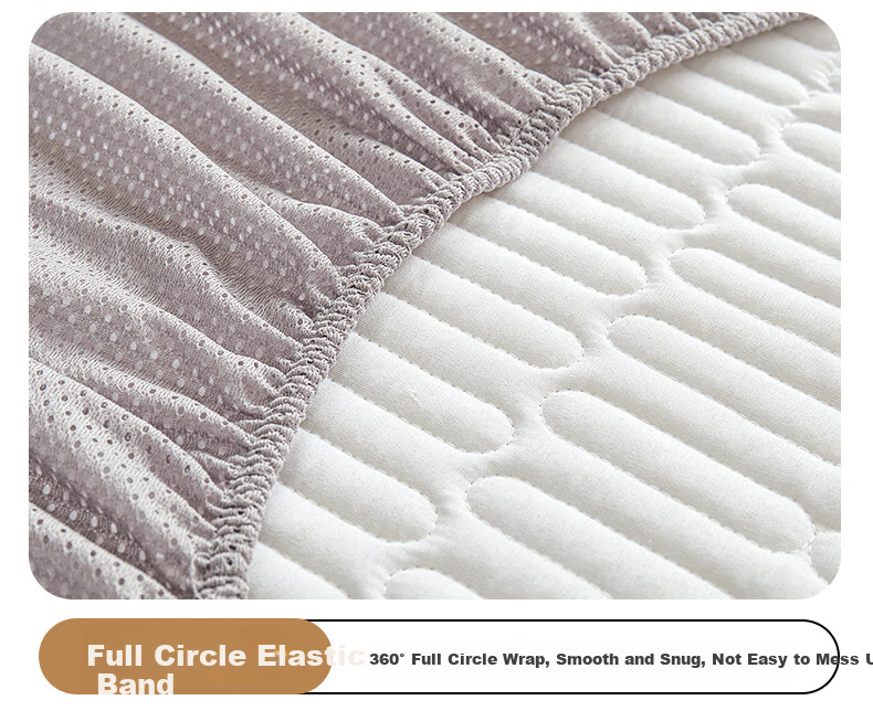 MUJI Class A Cotton Quilted Fitted Sheet Single Pure Cotton Mattress Protector Full Coverage Fitted Sheet 1.5x2m Bed 14