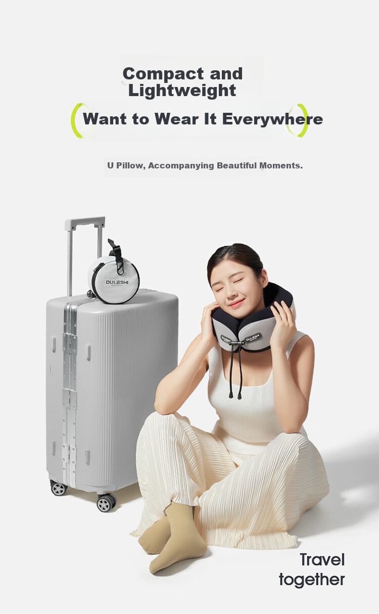 Paiqishi U-Shaped Neck Pillow, Portable Travel Headrest, Airplane And High-Speed Rail Neck Support Cushion, Essential for Business Trips 5