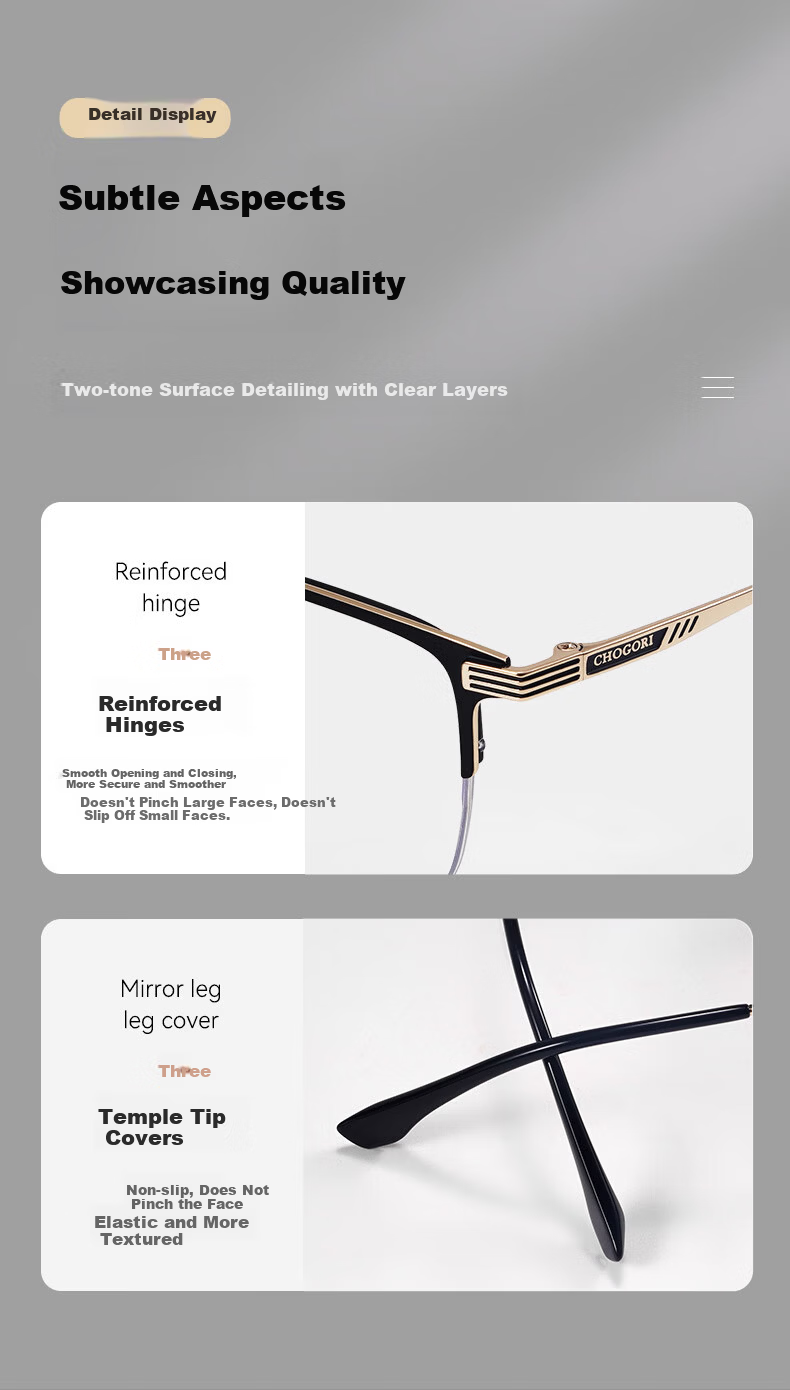 ARNO Focus On Your Eyes Men's Reading Glasses Imported Titanium Frame HD Blue Light Blocking Fashion Portable E207JG +1.50 Diopter 8