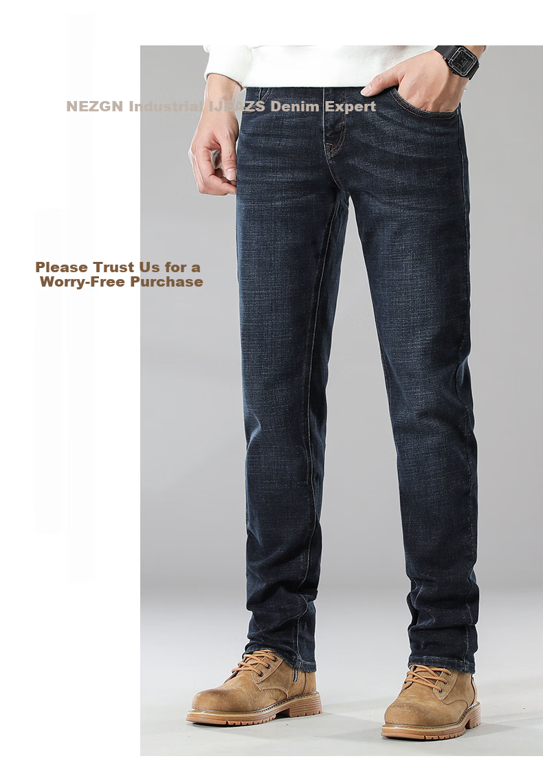 ZENGZHI Men's Stretch Youth Versatile Business Casual Straight Leg Pants Blue Black Size 27 6