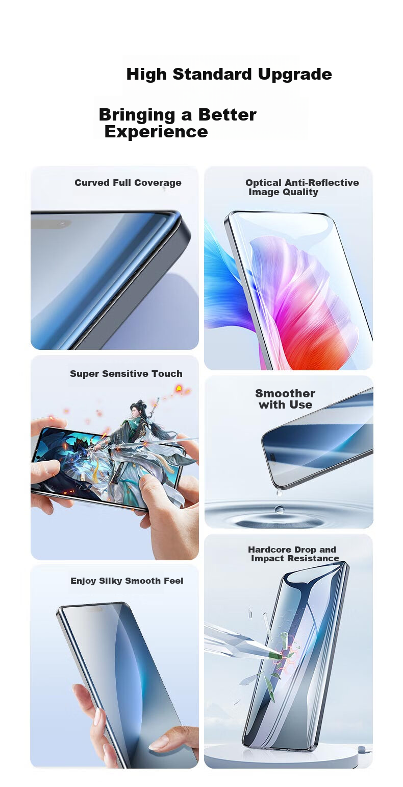 LANGLING [2 Pieces] Screen Protector for Honor X50/50GT/50pro, Hydrogel Film, Curved Full-Screen Protection, HD Clear, Anti-Fingerprint, Scratch-Resistant Protective Film 2