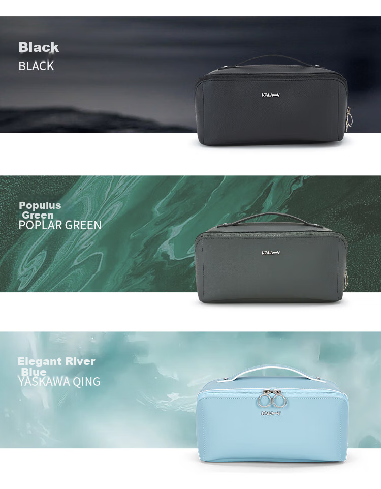 KALA·Y Travel Toiletry Bag Portable Makeup Bag Waterproof Fitness Shell Bag for Women CX0617 Black 4
