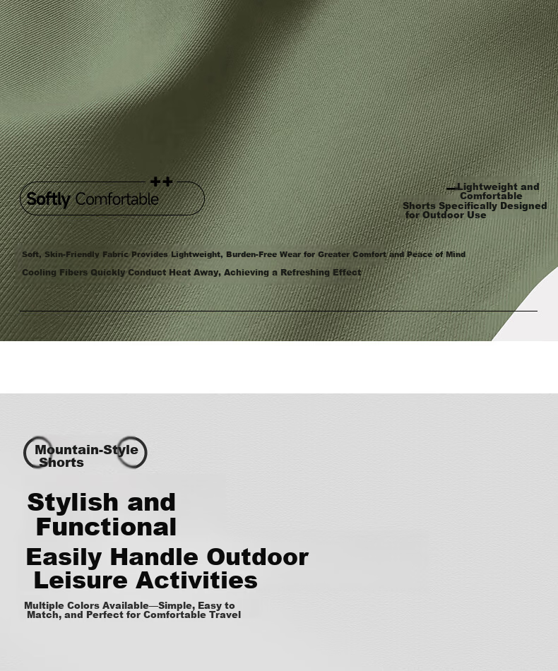 JEEP SPIRIT Men's Summer Thin Ice Silk Breathable Quick-Dry Mountain Style Sports Shorts Military Green M 10