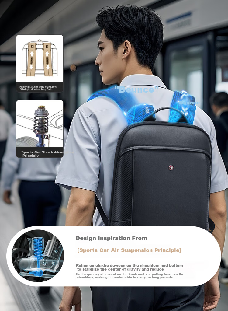 CROSSGEAR Cross Medal Weight Loss Master High-End Business Backpack for Men 16-inch Slim Laptop Bag Travel Bag 8