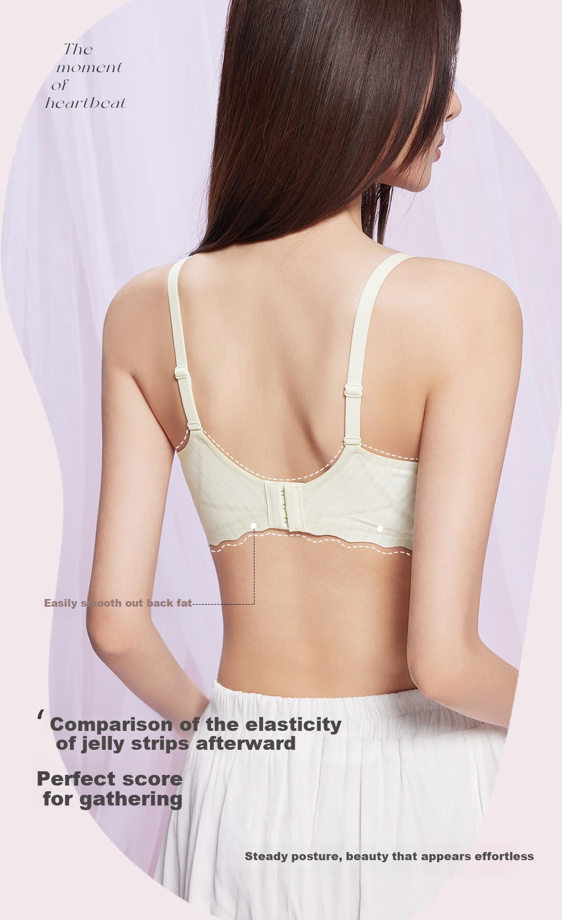 Ordifen Grade 7 Antibacterial Underwear Black Technology W-Shaped Soft Support Push-Up Side Breast Gathering Skin-Friendly Breathable Lace Sweet Bra 13