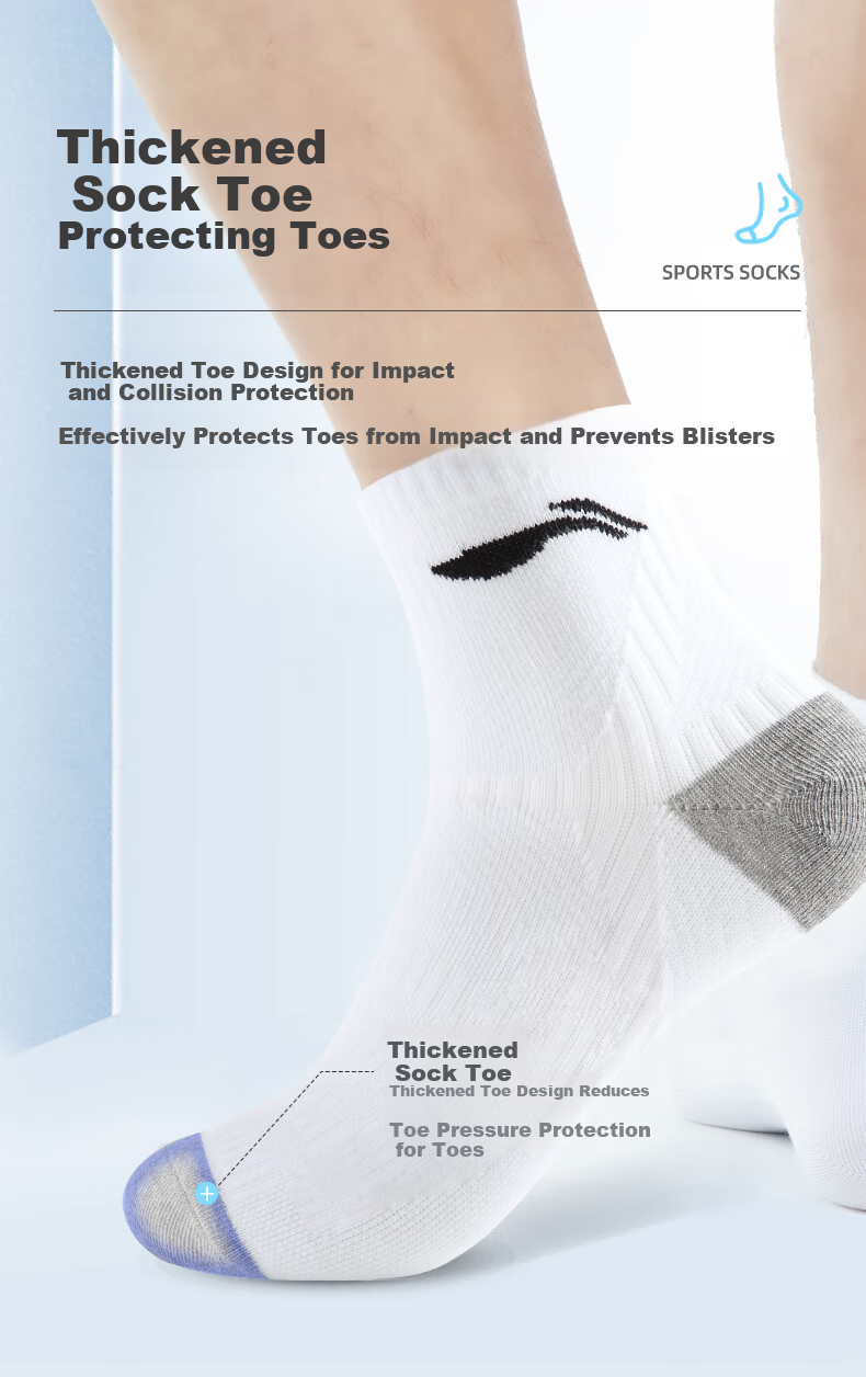Li-Ning Socks Sports Socks (3 Pairs), Summer Running Badminton Socks for Men And Women, Odor-Resistant Sweat-Absorbing Basketball Socks, Lifestyle Socks 9